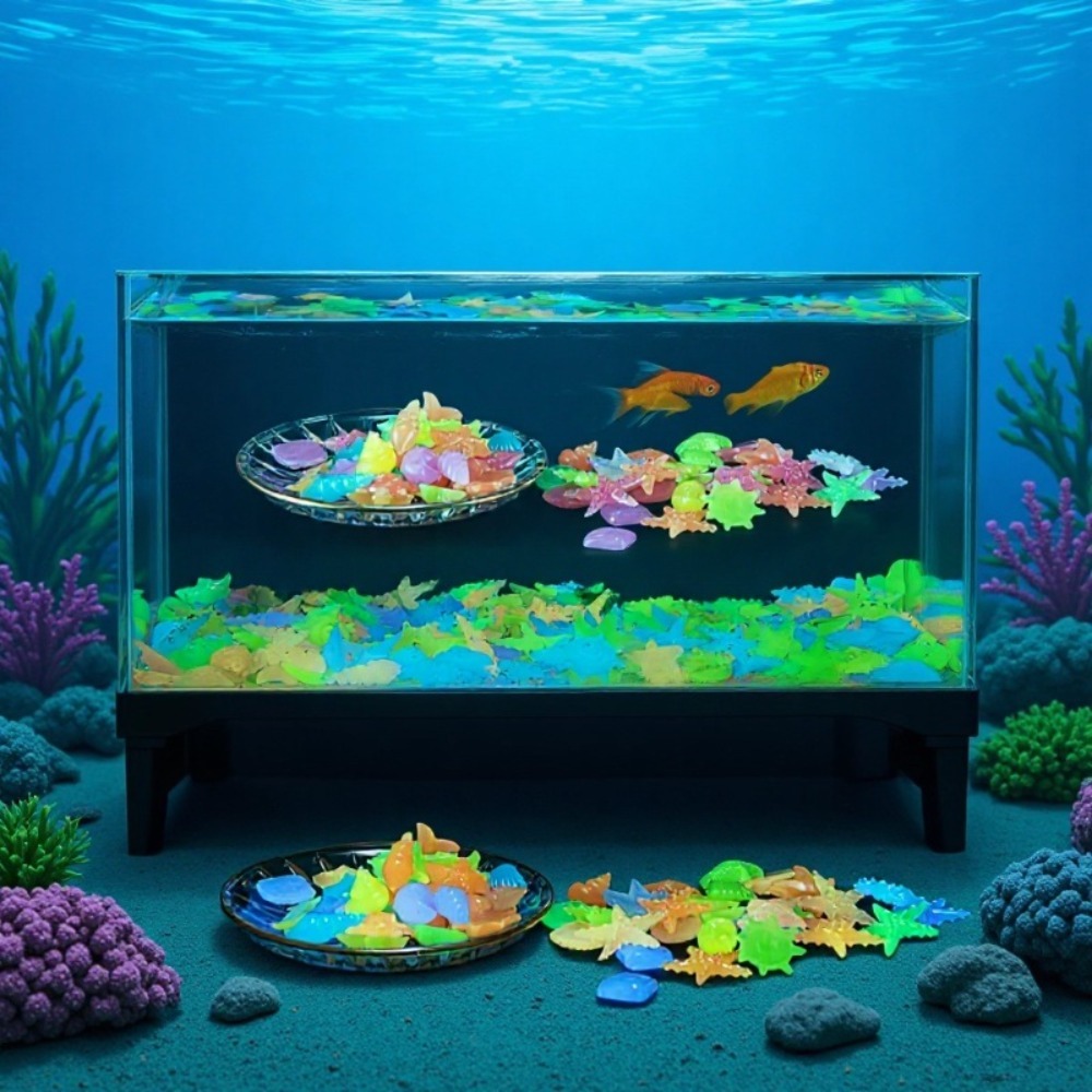 Aquarium Decoration Rock - Świecące, luminousowe kamienie oceaniczne, fluorescencyjne muszle