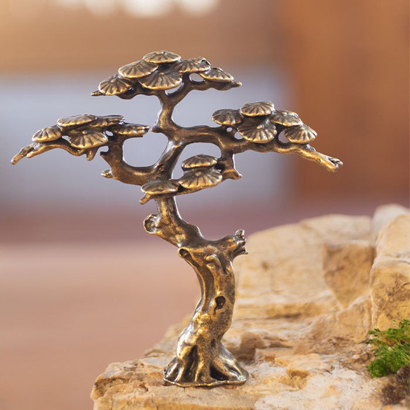 Aquarium Decoration Rock - Mini witamy sosna miniaturowa figurka miedź