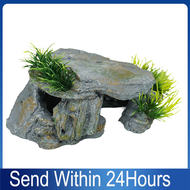Aquarium Decoration Rock - Kryjówka dla gadów w kształcie skały,